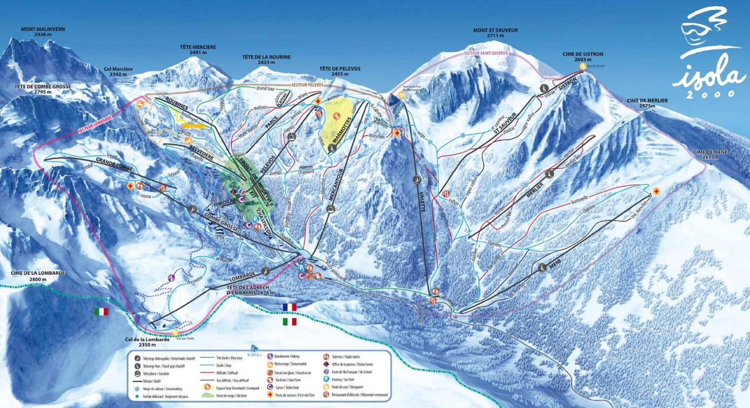 Plan des pistes Isola 2000