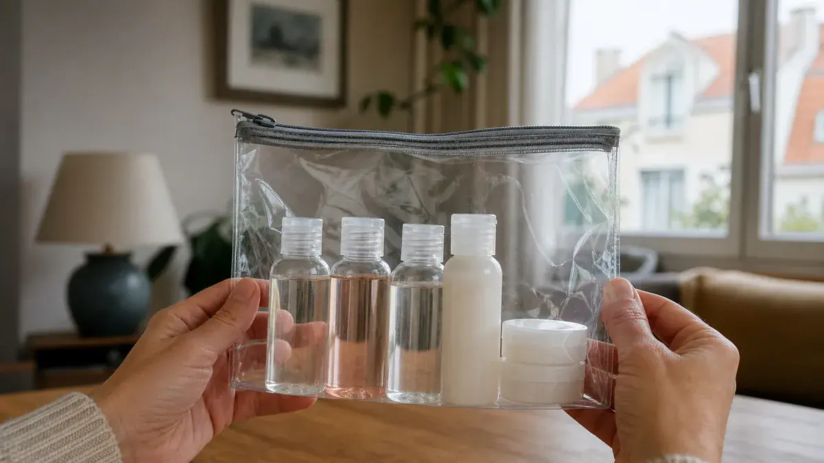 Liquides en avion : contenants autorisés, sac transparent et exceptions en cabine
